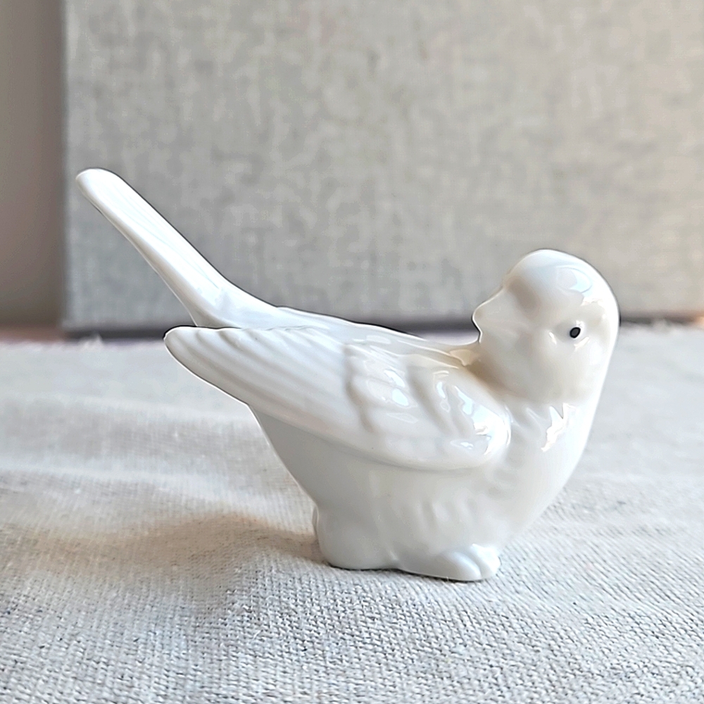 Vintage Ceramic White Bird Figurine Made in Japan